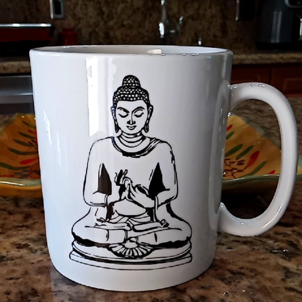 Coventry Zen Meditating Buddha Porcelain Jumbo 24 Oz Mug. Great Condition!